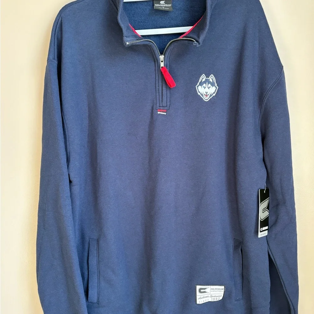 UCONN Men's quarter zip sweatshirt - Picture 2 of 3